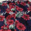 JOGAL Men's Flower Casual Button Down Short Sleeve Hawaiian Shirt (3X-Large, Navy)