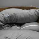 QUEEN ROSE Extra Long U Shaped Body Pillow, Cooling Pregnancy Pillows for Sleeping, 65 Inch Full Body Support Maternity Pillow for Adults, Support for Back, Hip, Legs for Pregnant Women, Grey