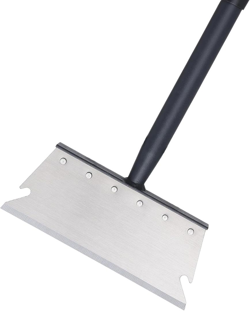Pragmatist Garden Shovel, Ice Scraper, Multifunctional Cleaning Shovel with 59" Adjustable Handle Heavy Duty Garden Tool for Lawn Edging, Scraping, Weed and Ice Removal (Silver)