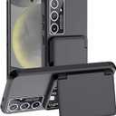 Hualele for Samsung Galaxy S24 Case Wallet with Credit Card Holder & Hidden Mirror, Built-in Camera Cover Rugged Shockproof Silicone Protective Wallet Phone Case Cover for Galaxy S24 6.2" Black