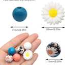 3 x David accessories Silicone Beads 15mm Silicone Beads Bulk Round Hexagon 14mm Silicone Beads for Keychain Pens Lanyards Bracelet Necklace Jewelry Making DIY Craft 25Pcs (M)