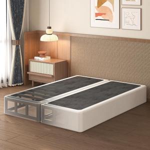 Lutown-Teen 9 Inch Split Full Size Box Spring Bed Base, 3500lbs Heavy Duty Metal High Profile Box Spring Full Size Bed Mattress Foundation with Fabric Cover, Noise-Free, Non Slip, Easy Assembly