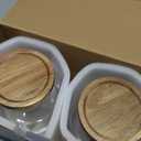 Labina Glass Storage Container Airtight Food Jars Kitchen Canister with Wood Lids, 54 Oz (1600ml) Wide Mouth Pantry Organization Glass Jar for Flour, Sugar, Cookie, Spagetti, Nuts and Candy (2 Pack)