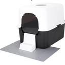 Sfozstra Cat Litter Box with Lid, Fully Enclosed Splash-Proof and Leak-Proof Urine High Edge and Odorless Cat Litter Box, Easy to Installation and Clean (Black with Pedal(S))