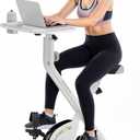 WALKINGDESK Exercise Bike Desk - Adjustable Pedal Desk with Foldable Design, Quiet 8-Level Magnetic Resistance, Laptop Tray, iPad Holder & Cup Holder for Home Office Workstation