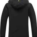 ASPO Women's Ski Jacket Waterproof Winter Jacket Insulated Warm Fleece Lined Windproof Snow Coats with Hood Snowboarding (Black, L)