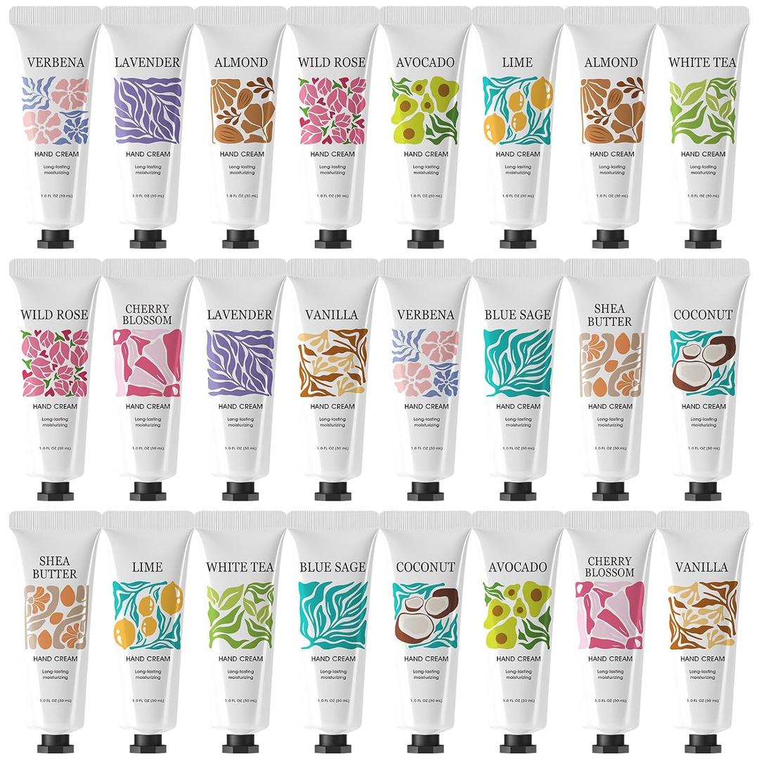 BODY & EARTH # LOVE 24 Pack Hand Cream for Women, Mothers Day Gifts for Mom, Hand Lotion Travel Size Hand Cream Bulk Gifts for Women, Bridesmaid Gifts Party Favors, Teacher Nurs Gifts