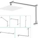 iFealClear All Metal 20" Shower Head Extension Arm, Solid Brass Shower Head Extender Adjustable Height Angle, G1/2 Universal Connection Stainless Steel Pipe with Lock Joint for Rain Showerhead, Chrome