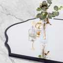 32"x30" Vanity Mirror for Wall, with Black Arched Decorative Metal Frame, Scalloped Entryway Mirror for Bedroom, Bathroom, Living Room