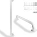 Shower Grab Bar, 2 Pack 32 Inch White Bathroom Safety Bar, 1.25" Diameter 304 Stainless Steel Grab Bars for Bathtubs and Showers, Handicap Shower Grab Bar for Seniors Elderly