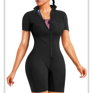 Junlan Sauna Suit for Women Full Body Jumpsuit Waist Trainers for Women Belly Fat Workout Sweat Suit XL
