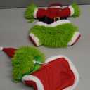 Amazon.com : NACOCO Dog Christmas Furry Costume - Xmas Halloween Cosplay Clothes with Cape Hat, Green Monster Funny Cat Uniform, Santa Outfits Party Favors Apparel Warm Winter (M) : Pet Supplies