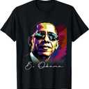 4th of July Barack Obama President Portrait Patriotic T-Shirt (Black, S)