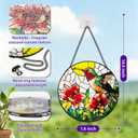Hummingbird Stained Glass Window Hanging,Colorful Butterfly Suncatcher for Window Home Decor Mother's Day Birthday Gifts for Women, Men, Wife, Aunt, and Mom 7.8 in