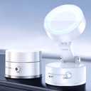 Vacuum Suction Magnetic Phone Holder, 2025 Upgraded Foldable and Retractable Magnetic Mount, A Movable Vacuum Suction Cup Car Phone Stand for Cars/Gyms/Mirrors/Smooth Surface (White)