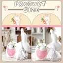 Civaner Easter Bunny Throw Pillow Felt Rabbit Shaped Decorative Pillows with Pink Heart and Removable Carrots Easter Decoration Cushion for Room Couch Sofa Bed Farmhouse Spring Decor 20 X15.7 Inches