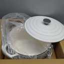 Enameled Cast Iron Dutch Oven Pot with Lid, for Bread Baking, Round Bread Oven- include Sourdough Bread Baking Supplies Set, 6QT, White