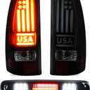 Tail Light + 3rd Third Brake Cargo Lamp for Chevy Silverado 1500 2500 1999-2002, Silverado 1500 2500 HD 2001-2002, GMC Sierra 1500 2500 1999-2003, Sierra 1500 2500 HD 2001-2003 High Mount Stop Light