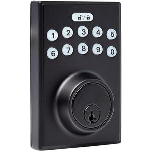 Amazon Basics Electronic Keypad Deadbolt Door Lock with Touch-Control Keyless Easy Installation, Auto Lock, Keyed Entry Option, Contemporary, 1-Pack, Matte Black