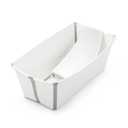 Stokke Flexi Bath Bundle, White - Foldable Baby Bathtub + Newborn Support - Durable & Easy to Store - Convenient to Use at Home or Traveling - Best for Newborns & Babies Up to 48 Months, Size: Regular - 25.2 x 9.4 x 13.4 (in)