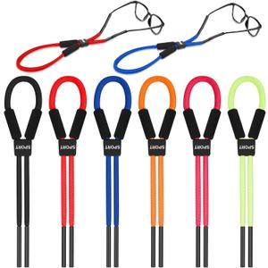 6 Pcs Floating Sunglass Straps with Buoyancy Foam Buoyant Glasses Retainer Float Adjustable Floatable Eyewear Lanyard for Men Women Boating Swimming Kayaking Fishing Paddleboarding Beach Lake Pool