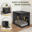 Cat Litter Box Enclosure, Enclosed Cat Litter Box Raised Floor, Openable Front Door Outdoor Cat House Weatherproof, Easy to Clean, Black