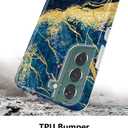 Galaxy S22 Case Gold Sparkle Glitter Marble Slim Shockproof TPU Soft Rubber Silicone Cover Phone Case for Samsung Galaxy S22 5G 6.1 inch 2022 Dark Blue