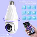 Ameyes Dog/Pet Camera for Home Security with Light Socket, 1080P Indoor/Outdoor Wireless Camera, 2.4&5GHz WiFi Camera with Phone App, Color Night Vision, Motion Detection, Compatible with Alexa