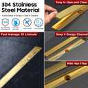 DLONE Linear Shower Drain | 36" AISI 304 Stainless Steel Linear Drain, Brushed Gold Shower Drain with Tile Insert Panel & Adjustable Feet, Long Rectangle Shower Floor Drain in Bathroom, Balcony, etc