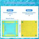3tyto Double-Sided Floating Mahjong Table for Pool, Premium EVA Floating Mahjong Table with Tile Grooves & Cup Holders, Multi-Game Floating Mahjong Set for Pool for Mahjong, Poker & Dominoes, 31.5 inches x 31.5 inches x 2 inches