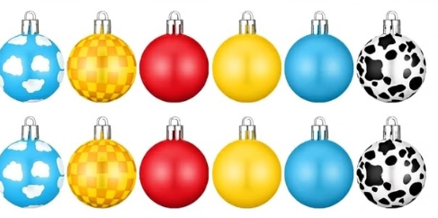 Syhood 12 Pcs 1.2'' Mini Cartoon Story Christmas Ball Ornaments Christmas Plastic Shatterproof Glitter Ball Red Yellow Blue Hanging Decorations for Xmas Tree Wreath Garland Home Indoor Party Decor