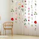 XunYee 6 Pcs 35.4 ft Flower Garlands Artificial Wildflower Vines Floral Hanging Backdrop Fake Flower Garlands Faux Silk Wildflower Vine for Wedding Bridal Shower Home Garden Wall Arch Decor(Floral)