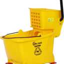Simpli-Magic 79358 Commercial Mop Bucket with Side Press Wringer, 26 Quart, 14.75"L x 12.95"W x 19.95"H, Yellow