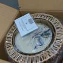 Rattan Ceiling Light Fixture, 3 Light Bohemian Modern Woven Ceiling Light, Boho Flush Mount Ceiling Light for Bedroom Living Room Dining Room, Bulb NOT Included (Gold)