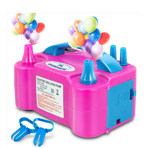 Anordsem Electric Balloon Air Pump: Polypropylene Plastic Case with Dual Nozzle - Quick Inflating for All Balloons at Home - Blower Machine Knotter/Ribbon for Parents Party DIY Decoration