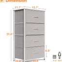 ODK Dresser for Bedroom with 4 Storage Drawers, Small Dresser Chest of Fabric Drawers with Sturdy Steel Frame, Wood Top, Light Grey