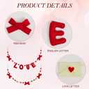 WDS WONDROUS 50 Inch Valentine Felt Garland with Red Love Letters, Pom Pom Hearts Banner for Wedding Party Decor, Romantic Hanging Decoration for Home Anniversary Celebration