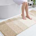 OLANLY Bathroom Runner Rugs 59x24, Extra Soft Absorbent Microfiber Bath Rugs, Rubber Backing, Quick Dry, Washable Bath Mats for Bathroom Floor, Tub and Shower, Home Decor Accessories, Light Beige