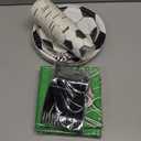 durony 144 Pieces Soccer Paper Plates and Napkins Dinnerware Set Soccer Birthday Party Tableware Supplies Includes Paper Plates Napkins Forks Serve 24 for Sports Party Supplies