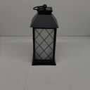 18" Solar Lanterns Outdoor Waterproof, Glass Solar Flickering Flame Lantern Large Hanging Solar Lantern Metal Decorative for Patio Garden Backyard Outside Tabletop Mothers Day Gifts Mom