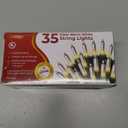 Clear Warm White Christmas Tree Lights - 6.3 ft String of 35 Incandescent Mini Bulbs Multifunctional Lighting Modes, for Decorative, Bedroom, Outdoor, Xmas Twinkle Lights with Green Wire Total 6.6 ft