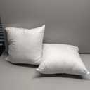 Extra Thick and Full Set of 2 Plump Cotton Fabric Throw Pillow Inserts, Overfilled Cushion Filler, 18 X 18 Inches