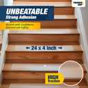 Clear Stair Treads Non-Slip 24"x4" - 18-Pack Indoor Stair Grips Non Slip for Wooden Steps - Anti Slip Adhesive Strips for Dogs & Elderly - Staircase Step Treads - Transparent Treads for Wood Stairs