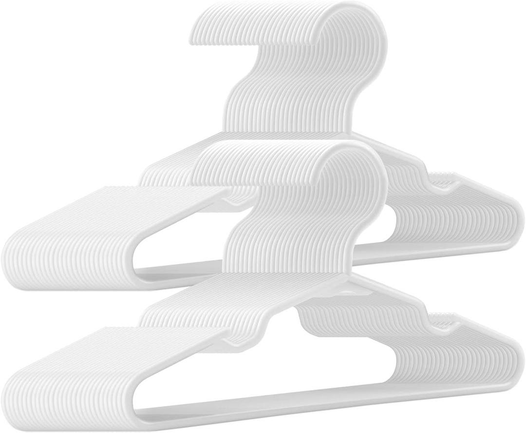 Kids Hangers - 100 Pack, 11.5 Inch White Baby & Toddler Hangers for Closet - Ideal for Baby Standard Use