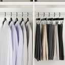TOPIA HANGER Black Wooden Pants Hangers, Wood Skirt Hangers with Clips, Deluxe Jeans Hanger with 360 Swivel Anti-Rust Flat Hook, Smooth Finish Wood Hangers for Slacks Trousers 20 Pack, CT03B