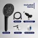 Filtered Shower Head 10 Functions with Handheld, High Pressure Luxury Matte Black Showerhead with Filters, Better Skin and Hair, Water Softener Filters Beads for Hard Water - Remove Chlorine