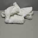 Geyoga 6 Piece Christmas Hat Xmas Santa Claus Hats Plush Santa Hats Adult for Christmas Festive Holiday Party Supplies (White)