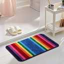 Bath Rugs for Bathroom Rainbow Bathroom Rugs Colorful Microfiber Plush Bath Mat Soft and Absorbent Bath Carpet Non-Slip Backing 20"x32" (1'8" x 2'8" (Rectangular))