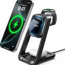 3-in-1 MagSafe Wireless Charging Station with Cooling Fan for iPhone 17 16/15/14/13/12, Apple Watch Ultra/2 & AirPods (Light Black)