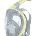 Greatever Snorkeling Gear for KidsIdeal Gifts of Kids Snorkel MaskFull Face Snorkel Mask Kids with Camera MountSafe Breathing for Enchanting Travel (A8-Grayish yellow)